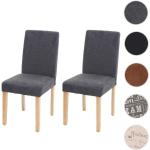Chaises en bois gris anthracite en plastique en lot de 2 modernes 