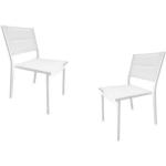 Chaises de jardin aluminium blanches en aluminium en lot de 2 