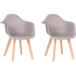 Chaises design grises avec accoudoirs en lot de 2 scandinaves 