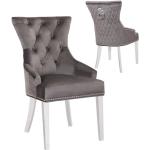 Chaises design gris acier en bois massif à motif lions en lot de 2 contemporaines 