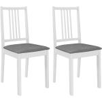 Chaises en bois blanches en bois avec coussins en lot de 2 modernes 