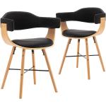 Chaises en bois noires en bois avec accoudoirs en lot de 2 modernes 