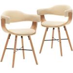 Chaises en bois Decoshop26 marron clair en bois avec accoudoirs en lot de 2 modernes 