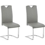 Lot de 2 chaises de salle à manger en simili-cuir gris