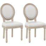 Chaises en bois blanc crème en bois en lot de 2 