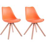 Chaises en bois orange en hêtre en lot de 2 scandinaves 