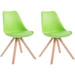 Chaises en bois vertes en hêtre en lot de 2 scandinaves 
