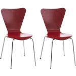 Lot de 2 chaises de séjour bureau en bois rouge et métal CDS10006
