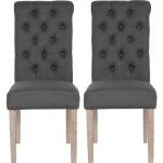 Chaises en bois gris foncé en bois en lot de 2 modernes 