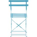 Chaises design bleues en acier à motif Rome pliables en lot de 2 