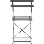 Chaises design gris acier en acier à motif Rome pliables en lot de 2 