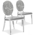 Chaises design argentées en inox en lot de 2 baroques & rococo 