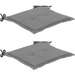 lot de 2 coussins de chaise de jardin 100% polyester noir et gris 50 x 50 x 3 cm DEC021734