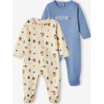 Pyjamas Vertbaudet bleus en coton lot de 2 Taille 2 ans pour garçon de la boutique en ligne Vertbaudet.fr 