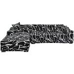 Housses de canapé d'angle noires à rayures en tissu extensibles 3 places pour enfant 
