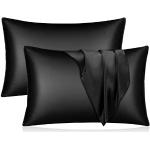 Housses de coussin noires en polyester en lot de 2 50x70 cm 