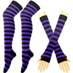 Chaussettes violettes à rayures à rayures en lot de 2 Tailles uniques look fashion pour femme 