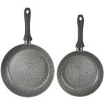 Poêles à frire noires à rayures en aluminium en lot de 2 diamètre 28 cm 