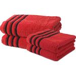 Serviettes de bain Le linge de Jules rouges en coton en lot de 2 50x100 