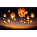 Lot de 20 Lanternes volantes ovales Thaïlandaises - Norme CE