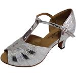 Chaussures de danse de salon de mariage argentées en daim à paillettes Pointure 39 classiques pour femme 