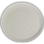 Assiettes jetables blanches en plastique empilables diamètre 32 cm 