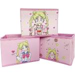 Lot de 3 boîtes de rangement pliables Sailor Moon - Motif mignon - Pour bureau, chambre à coucher, chambre d'enfant, placard