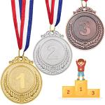 Médailles en or bronze en métal en lot de 3 pour enfant 