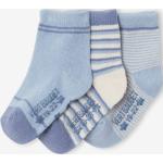 Chaussettes fantaisie Vertbaudet bleues à rayures lot de 3 Taille 3 mois pour garçon de la boutique en ligne Vertbaudet.fr 