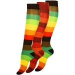 Chaussettes multicolores à rayures en coton à rayures lavable en machine en lot de 3 Pointure 39 look color block pour femme 
