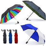 Parapluies pliants multicolores à logo en lot de 3 look fashion 
