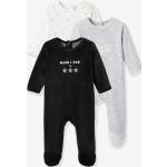 Pyjamas en velours Vertbaudet noirs à pois en velours lot de 3 Taille 3 mois pour bébé de la boutique en ligne Vertbaudet.fr 