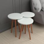 Tables rondes marron en lot de 3 diamètre 35 cm modernes 