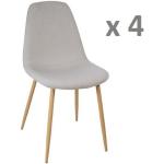 Lot de 4 - Chaise design scandinave Roka - Gris clair