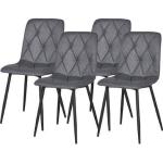 Chaises design gris anthracite en métal en lot de 4 contemporaines 