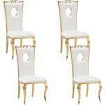 Chaises design dorées en cuir synthétique en lot de 4 baroques & rococo 