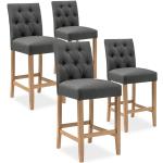 Chaises de bar IntenseDeco marron en bois en lot de 4 modernes 