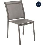 Lot de 4 chaises de jardin en aluminium empilables wengé/tonka Essentia - Hespéride - Brun