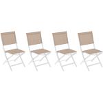 Chaises de jardin aluminium Hesperide blanches en aluminium pliables en lot de 4 