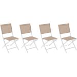 Chaises de jardin aluminium Hesperide blanches en aluminium pliables en lot de 4 