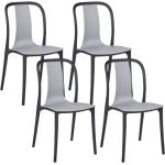 Chaises de jardin design Beliani grises en plastique pliables en lot de 4 