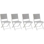 Chaises de jardin aluminium Hesperide Allure blanches en aluminium pliables en lot de 4 