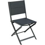 Hesperide - Lot de 4 chaises de jardin pliantes Allure poivre & graphite en aluminium - Hespéride - Gris poivre / graphite