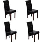 Chaises design noires en cuir synthétique en lot de 4 