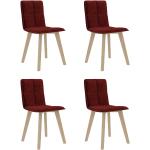 Chaises en bois rouge bordeaux en hêtre en lot de 4 