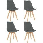Chaises en bois Decoshop26 gris clair en hêtre en lot de 4 modernes 