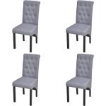 Chaises en bois gris clair en tissu en lot de 4 