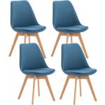 Chaises en bois bleues en hêtre en lot de 4 