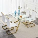 Chaises design dorées en cuir synthétique en lot de 4 