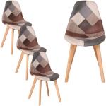 Lot 4 chaises en bois tissu patchwork Prague